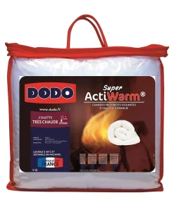 DODO Couette tres chaude 450g/m² SUPER ACTIWARM 200x200 cm blanc