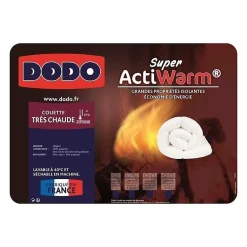 DODO Couette tres chaude 450g/m² SUPER ACTIWARM 240x260 cm blanc