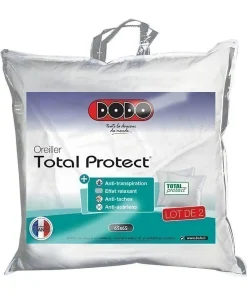 DODO Lot de 2 oreillers Total Protect 65x65 cm blanc