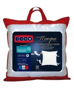 DODO Oreiller Duvet Oie MORZINE Anti-Acariens 65x65cm blanc