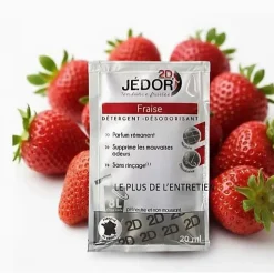 Dosettes 2D détergent nettoyant désodorisant - Jédor - Parfum Fraise (100 dosettes)