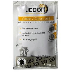 Dosettes 2D détergent nettoyant désodorisant - Jédor - Parfum Citron (100 dosettes)