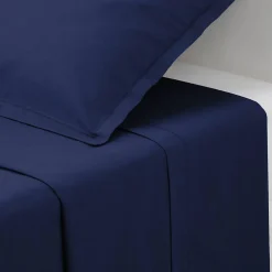 Drap en coton - bleu encre - 180x290 cm - Atmosphera