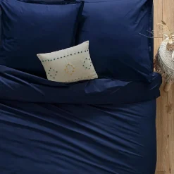 Drap en coton - bleu encre 240x290 cm - Atmosphera