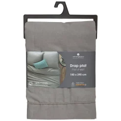 Drap en coton - gris - 180x290 cm - Atmosphera