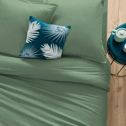 Drap en coton - vert céladon 240x290 cm - Atmosphera