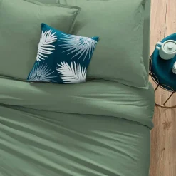 Drap en coton - vert céladon - 180x290 cm - Atmosphera