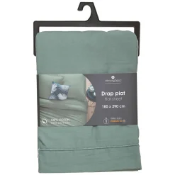 Drap en coton - vert céladon - 180x290 cm - Atmosphera