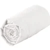 Drap housse 100 % coton 57 fils (180x200 cm - Blanc)