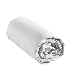 DRAP HOUSSE 2 PERSONNES UNI 57 FILS LINA BLANCHE - 140x190cm - Blanc