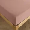 Drap housse 180 x 200 cm bonnet 30 cm "Prémium" pour lit 2 places King Size - Prémium Vieux Rose