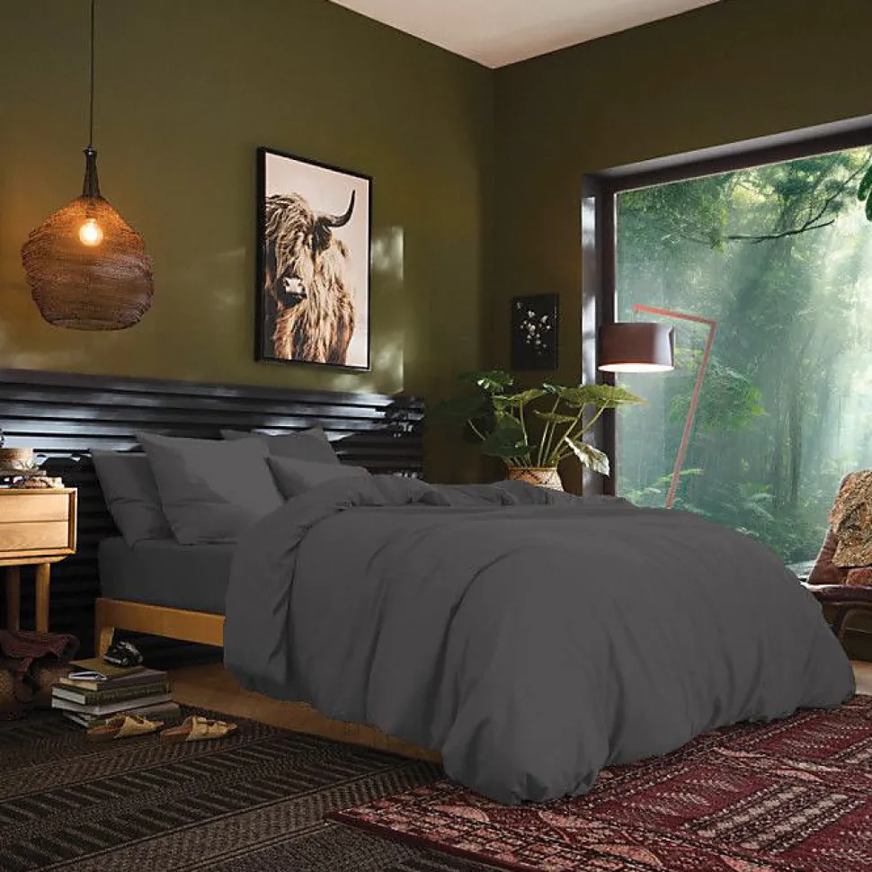 Drap housse 90 x 190 cm bonnet 30 cm "Prémium" pour lit 1 place - Prémium Ardoise