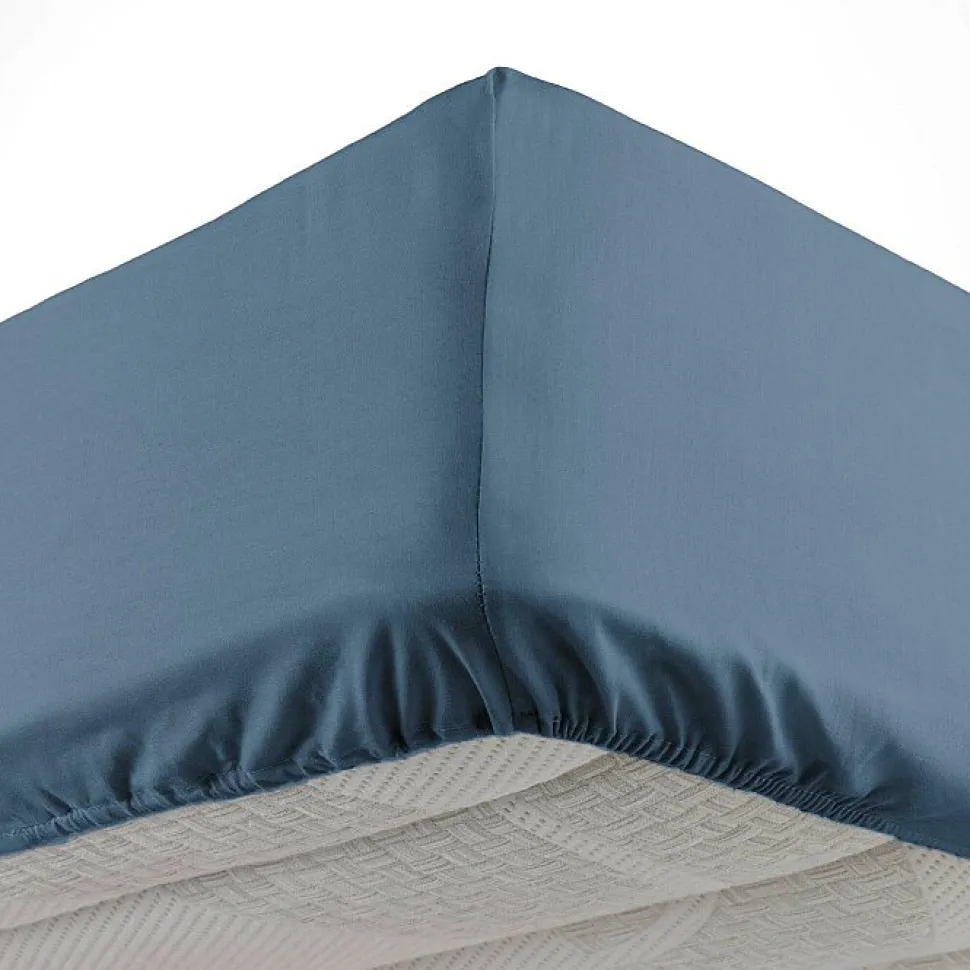Drap housse 140 x 190 cm bonnet 30 cm Mmicrofibre Oscar Bleu Nuit