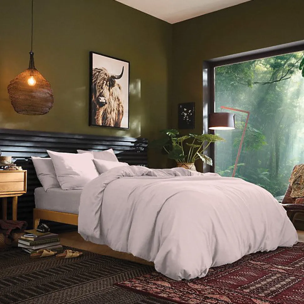 Drap housse 180 x 200 cm bonnet 30 cm "Prémium" pour lit 2 places King Size - Prémium Rose Dragée