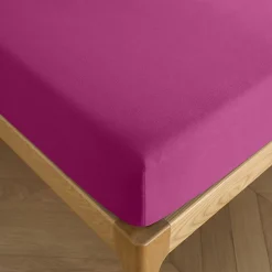 Drap housse 160 x 200 cm bonnet 30 cm "Prémium" pour lit 2 places - Prémium Magenta