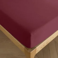 Drap housse 90 x 190 cm bonnet 30 cm "Prémium" pour lit 1 place - Prémium Grenat