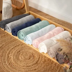 Drap housse berceau en gaze de coton à carreaux