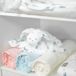 Drap housse berceau en gaze de coton à carreaux