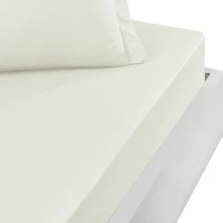 Drap housse bonnet 40 cm en percale coton PLUSEcru 140x200 cm SOFT PERCALE