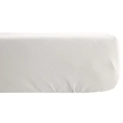 Drap housse CONCERTO satin de coton 200x200 cm bonnet 40 cm uni beige Craie