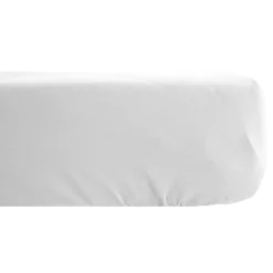 Drap housse CONCERTO satin de coton 160x200 cm bonnet 35 cm uni blanc Neige