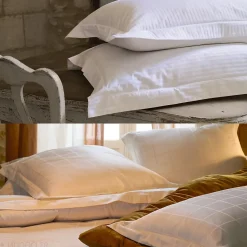 Drap housse CONCERTO satin de coton 180x200 cm bonnet 35 cm uni blanc Neige