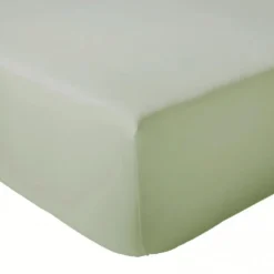 Drap Housse coton bonnet 23 cm fabriqué en France (180x190 cm - Vert clair)