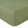 Drap Housse coton bonnet 23 cm fabriqué en France (90x190 cm - Vert mousse)