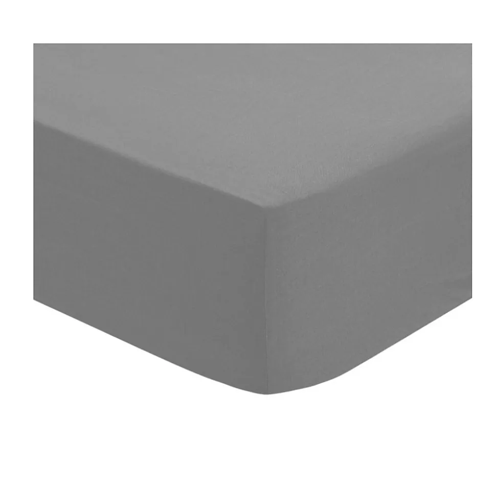 Drap housse coton uni 140 x 190 cm Couleur moderne orage