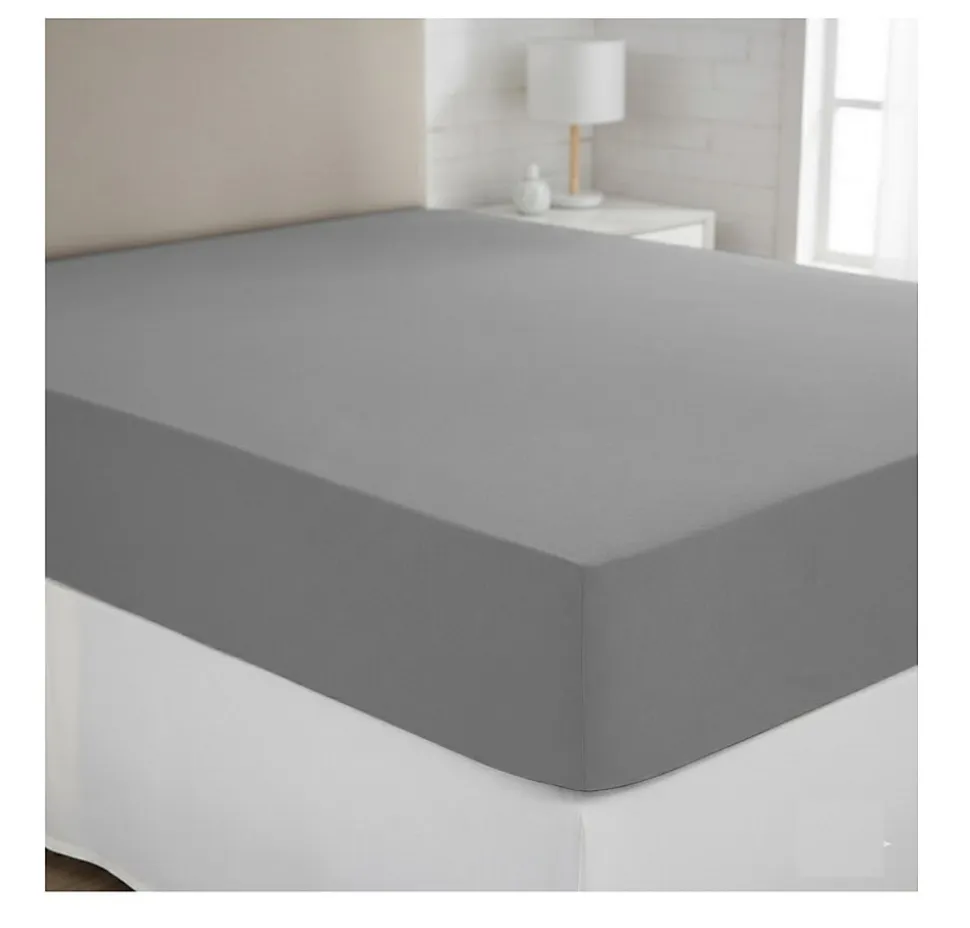 Drap housse coton uni 140 x 190 cm Couleur moderne orage