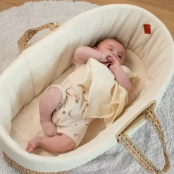 Drap housse couffin ovale en gaze de coton Jeanne