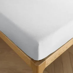 Drap housse "Drift" pur coton teint lavé 57 fils/cm² toutes dimensions - Blanc - 180 x 200 cm bonnet de 30 cm