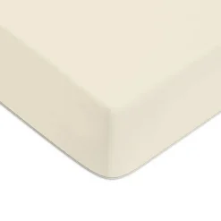 Drap housse en coton 57 fils uni bonnet 25cm 90x190cm