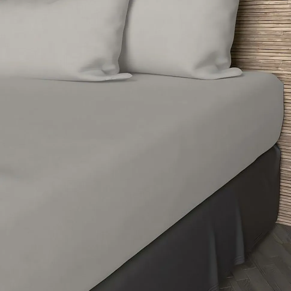 Drap housse en coton 57 fils 140x200 cm UNI lin, par Soleil d'ocre