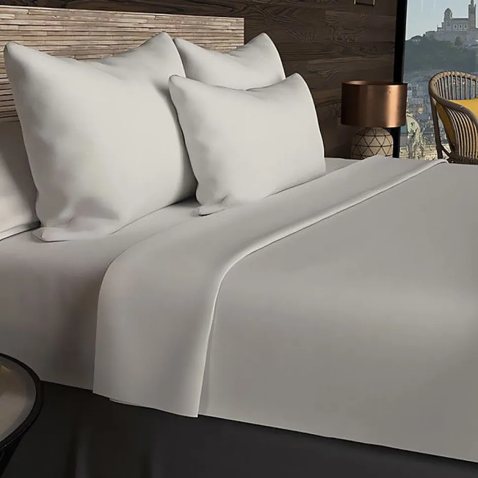 Drap housse en coton 57 fils 140x190 cm UNI lin, par Soleil d'ocre