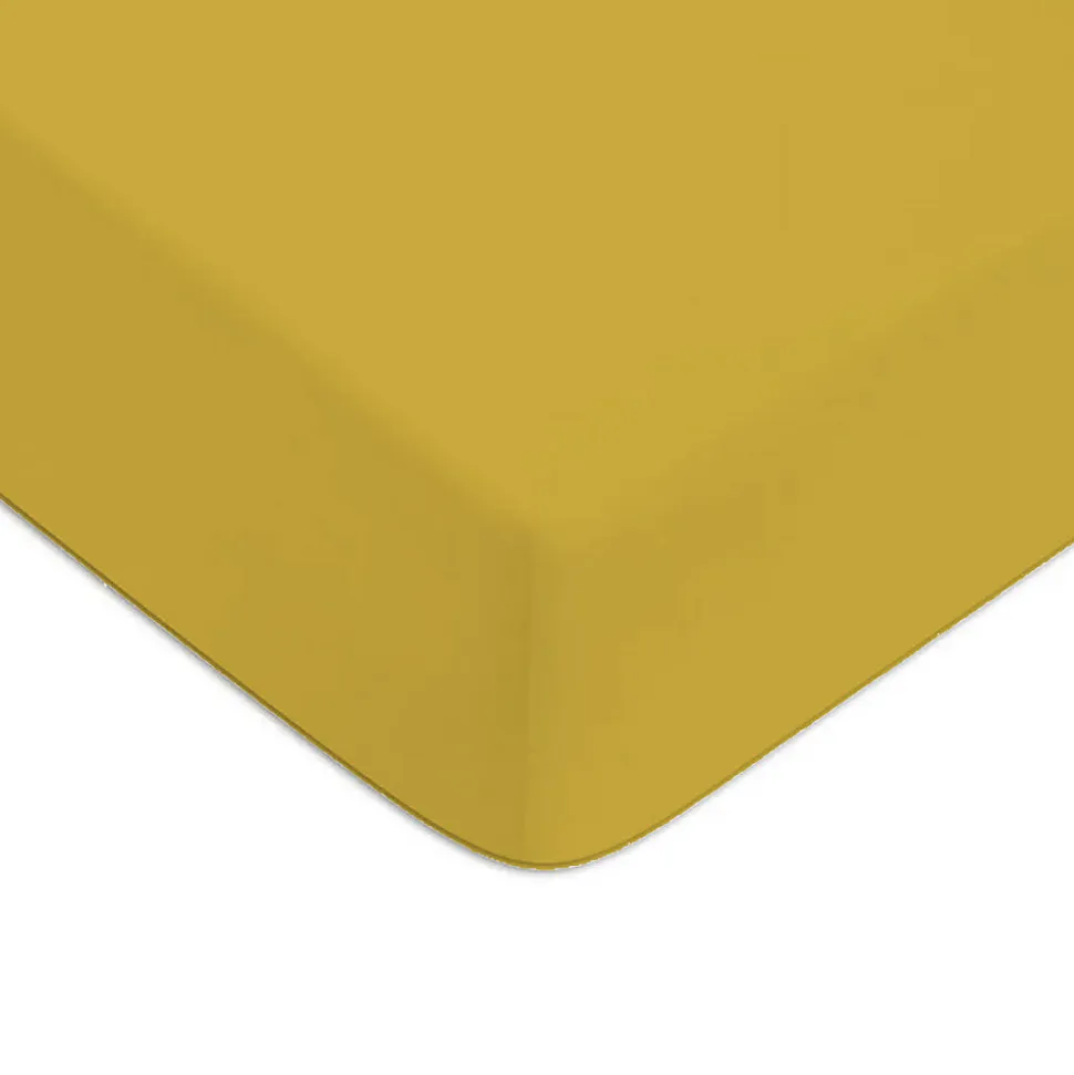 Drap housse en coton 57 fils uni bonnet 25cm 90x190cm