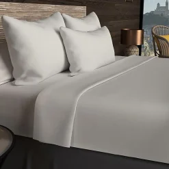 Drap housse en coton 57 fils 90x190 cm UNI lin, par Soleil d'ocre