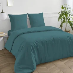 Drap housse en coton 57 fils uni bonnet 25cm 180x200cm