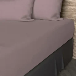 Drap housse en coton 57 fils 90x190 cm UNI vieux rose, par Soleil d'ocre