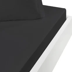 Drap housse en coton bonnet 30 cm Anthracite 120x190 cm STUDIO