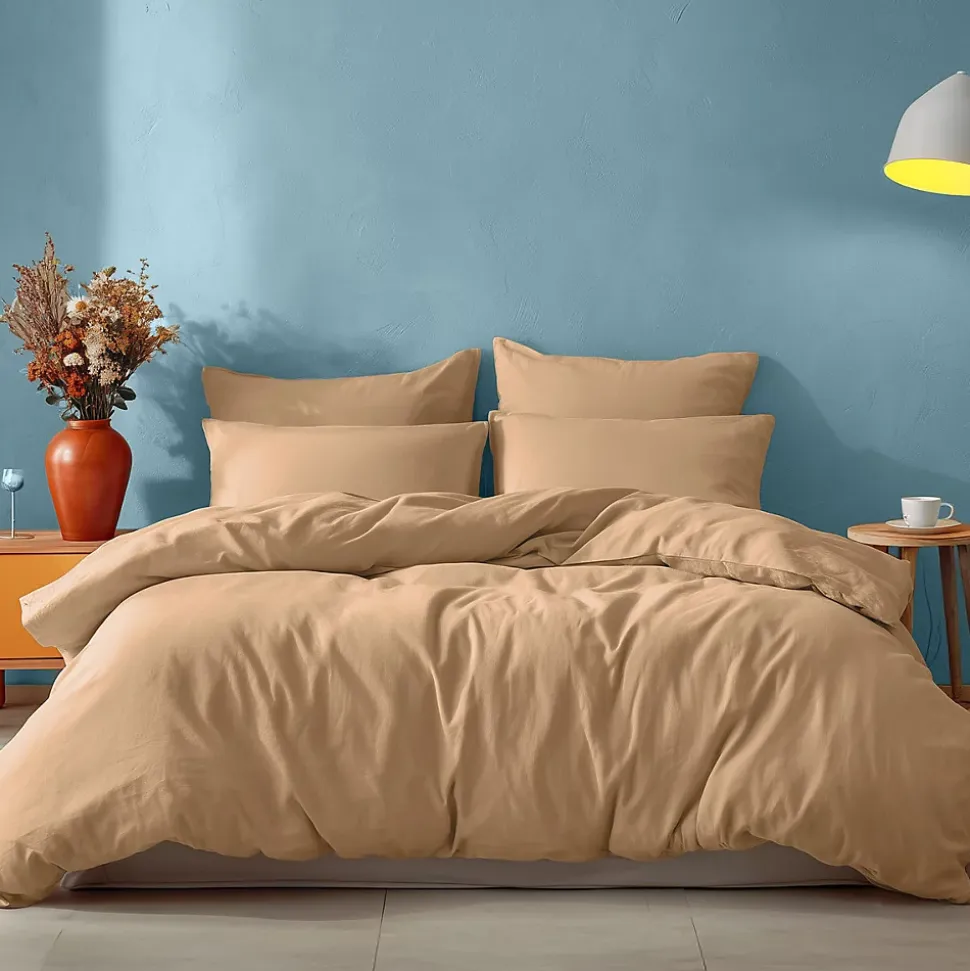 Drap housse en coton bonnet 30 cm Moka 90x190 cm STUDIO