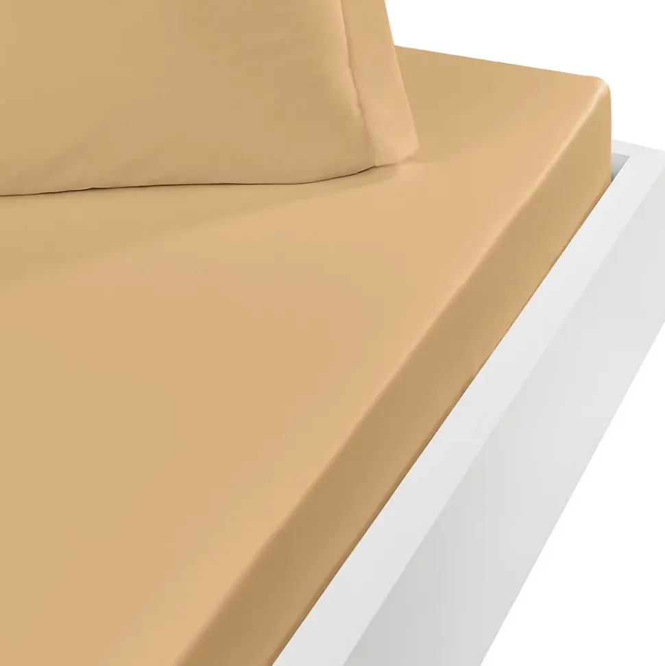 Drap housse en coton bonnet 30 cm Moka 90x190 cm STUDIO