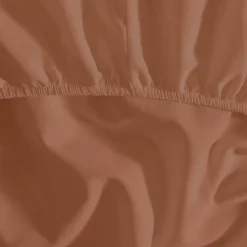 Drap housse en coton bonnet 30 cm Brique 80x200 cm STUDIO