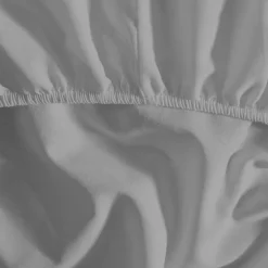 Drap housse en coton bonnet 30 cm Gris Perle 160x200 cm STUDIO