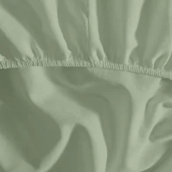 Drap housse en coton bonnet 30 cm Sauge 160x200 cm STUDIO