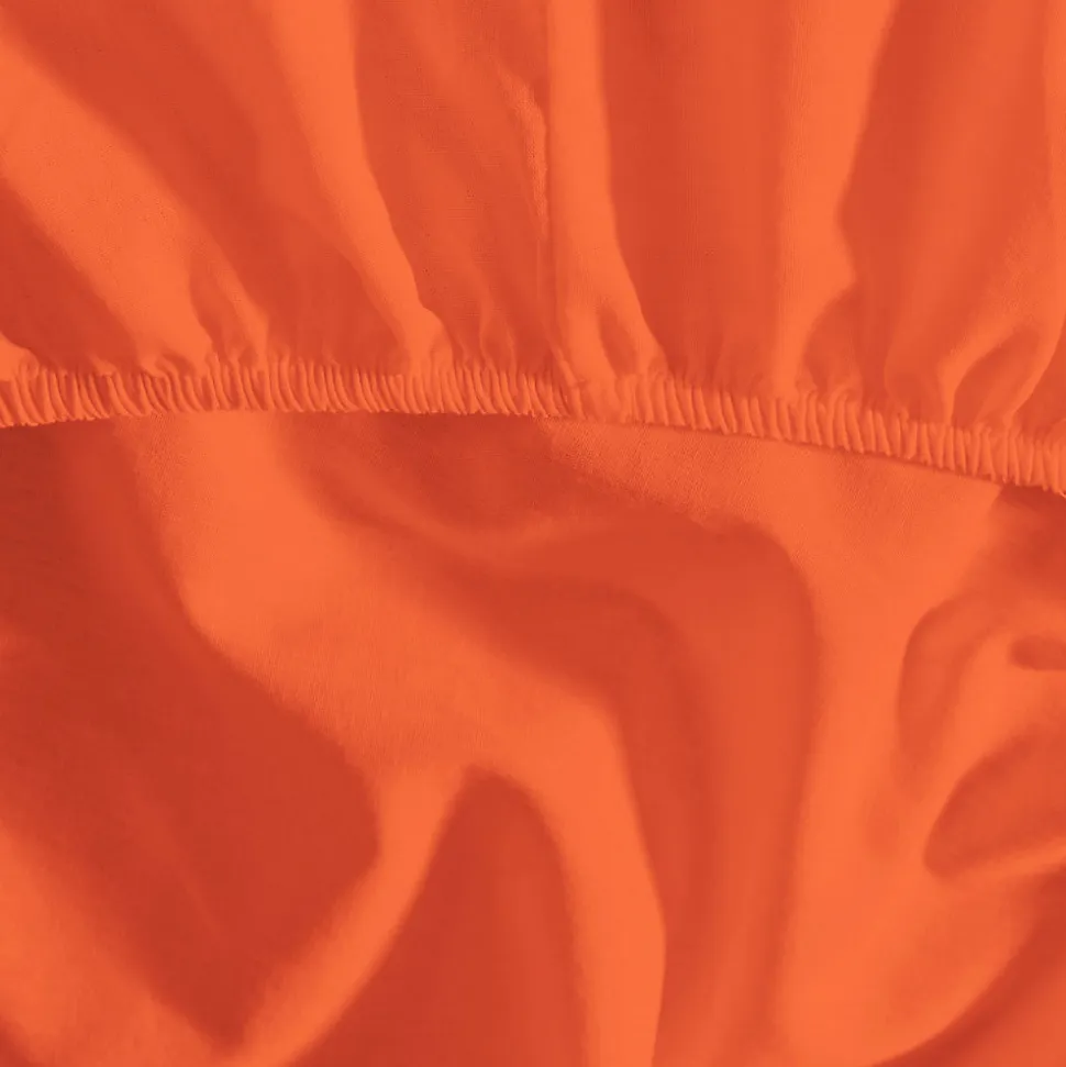 Drap housse en coton bonnet 30 cm Corail 160x200 cm STUDIO