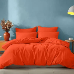 Drap housse en coton bonnet 30 cm Corail 160x200 cm STUDIO