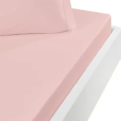 Drap housse en coton bonnet 30 cm Poudre 160x200 cm STUDIO