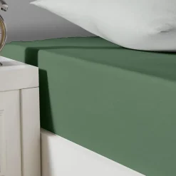 Drap housse en coton lavé biologique bonnet 30 cm Lichen 80x200 cm ORGANIKA