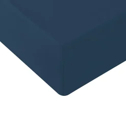 Drap housse en coton lavé biologique bonnet 30 cm Denim 160x200 cm ORGANIKA